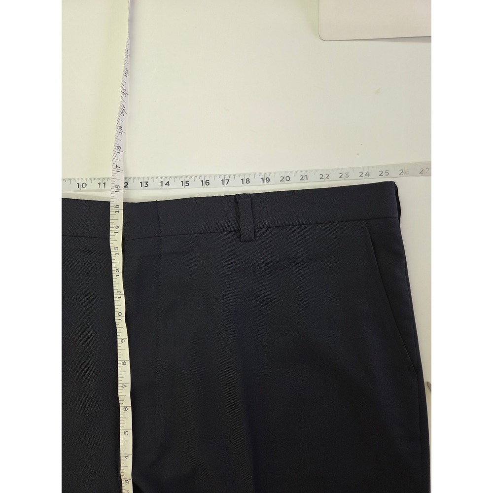 CM Gold Series Mens Navy Blue Dress Pants Flat Front 50x32 Big & Tall Polyester - Picture 3 of 11